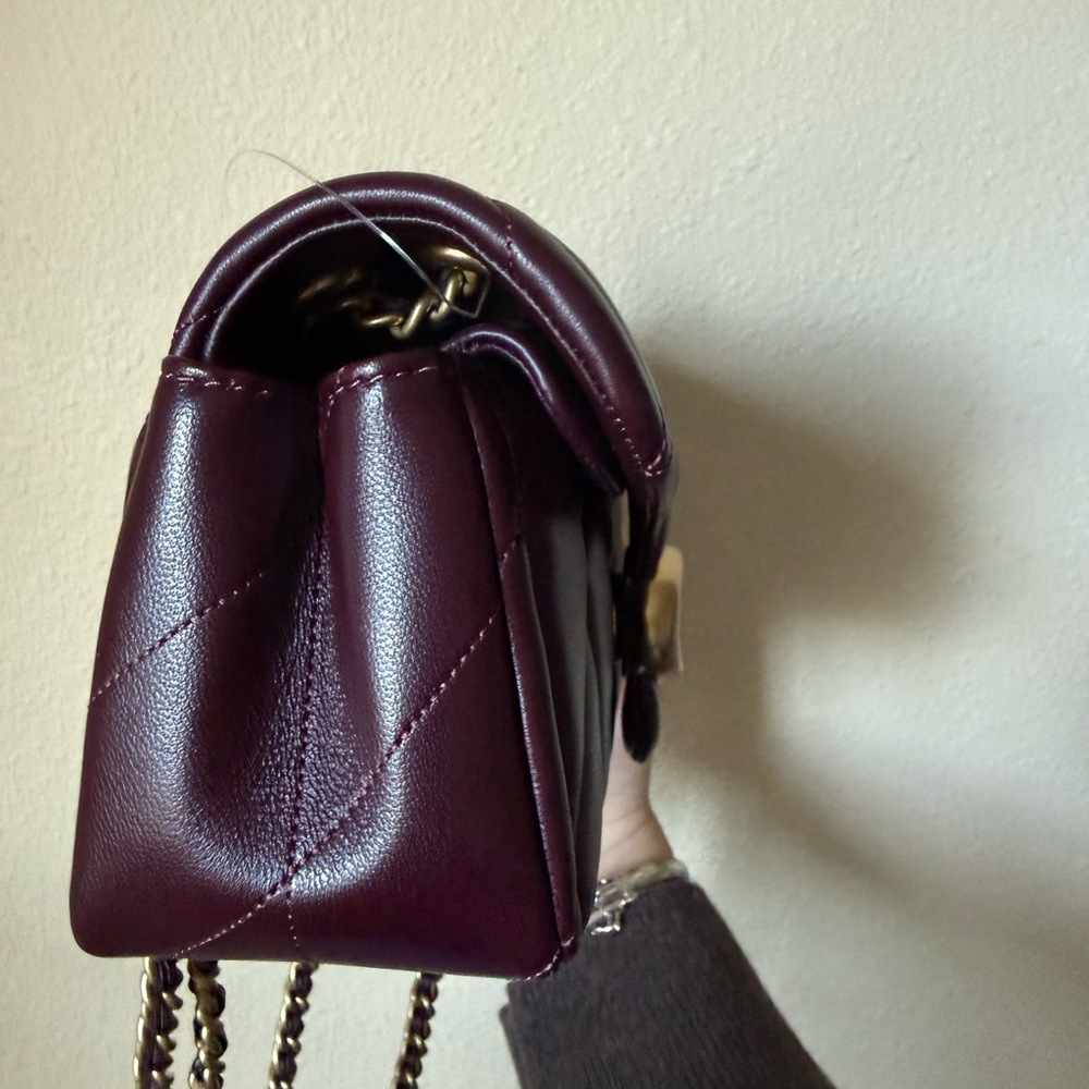 COACH Quilted Black Currant Tabby 20 Leather Shoulder Bag - Picture 4 of 13